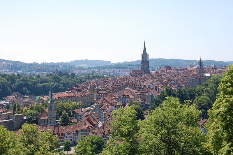 roof, bern, high angle view, nature, tree, cityscape, residential district, religion, sky, architecture, history, place of worship, switzerland, no people