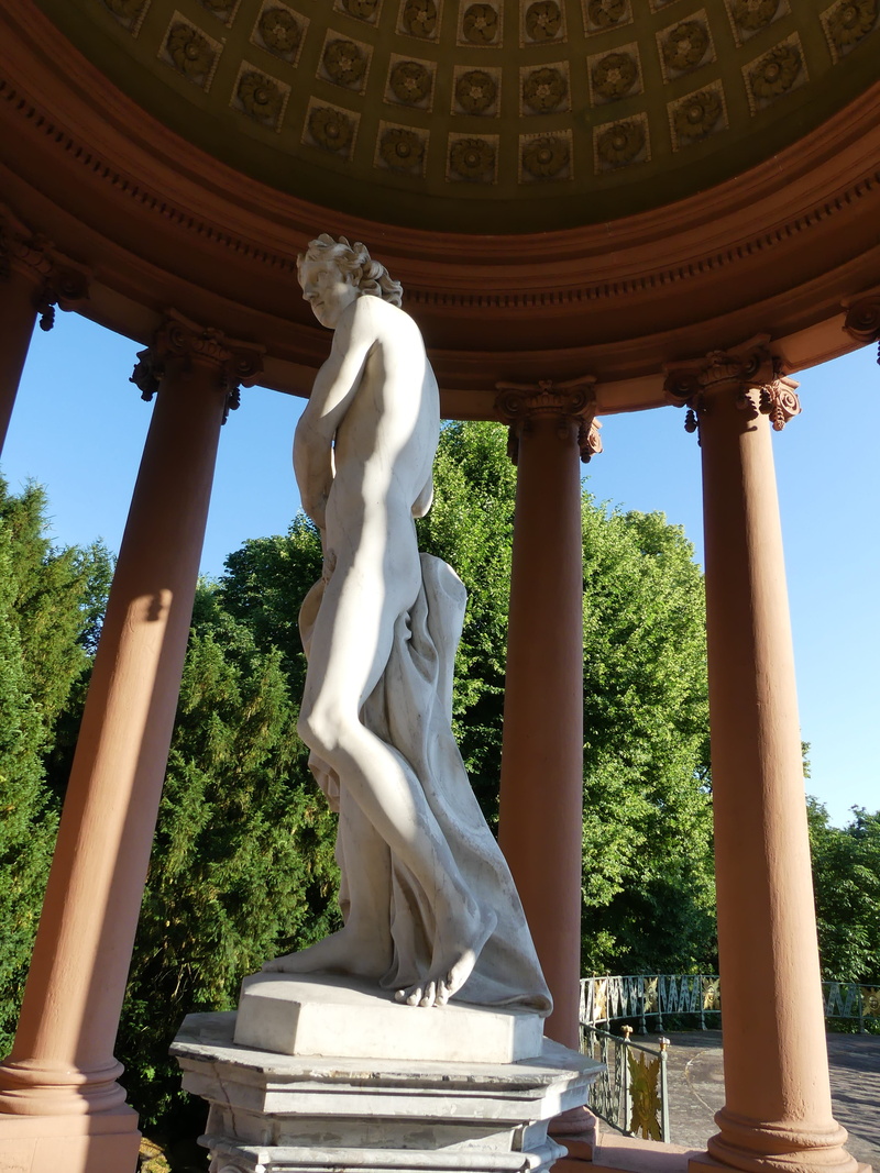 statue, the past, places of interest, summer, travel destinations, sky, closed garden schwetzingen, greek, apollo temple, low angle view, apollo, schlossgarten