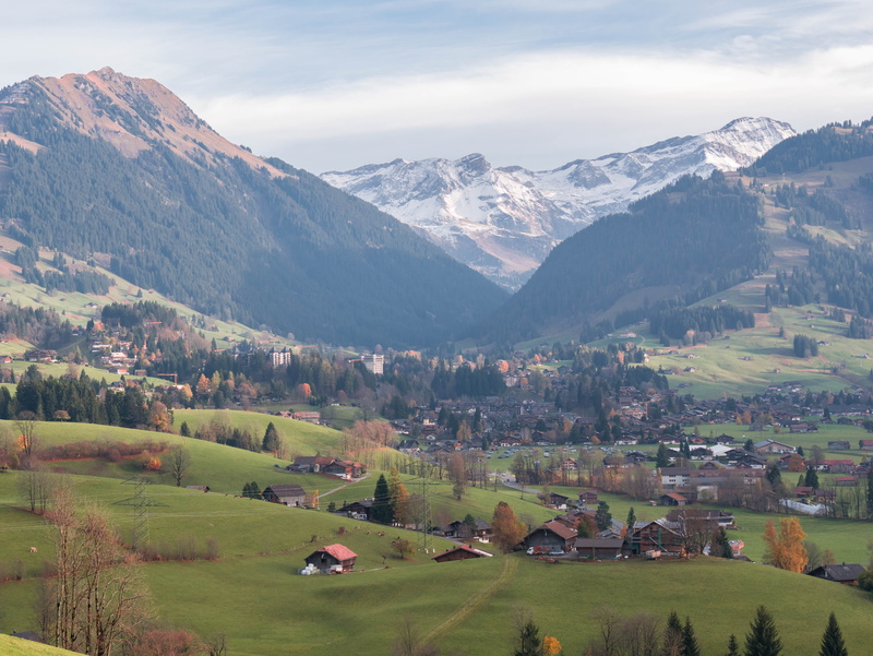 architecture, sky, mountain, landscape, mountain range, valley, no people, environment, nature, autumn landscape, mountain peak, 4K, snowcapped mountain