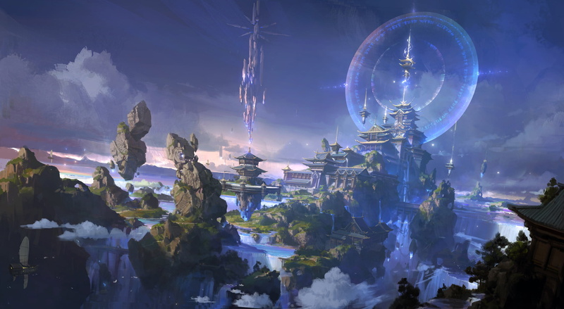 lok du, fantasy architecture, digital art, fantasy city, 1080P, fantasy art