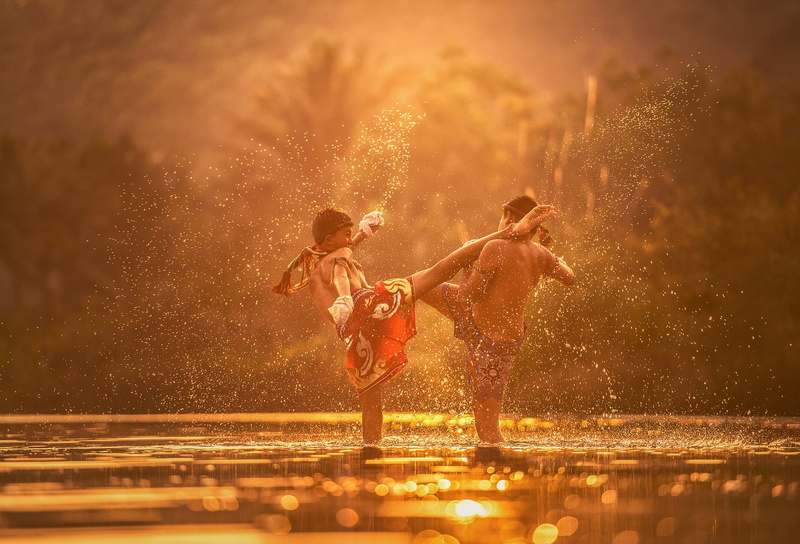 sunlight, Thailand, 720P, boxing, water, children