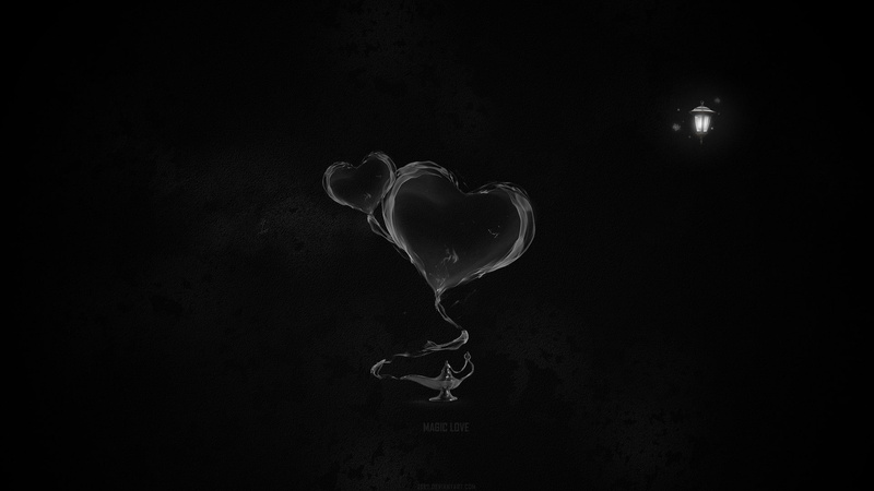 hd, background, Abstract, x, minimalistic, lamps, art, 1080P, hearts, magic, Black