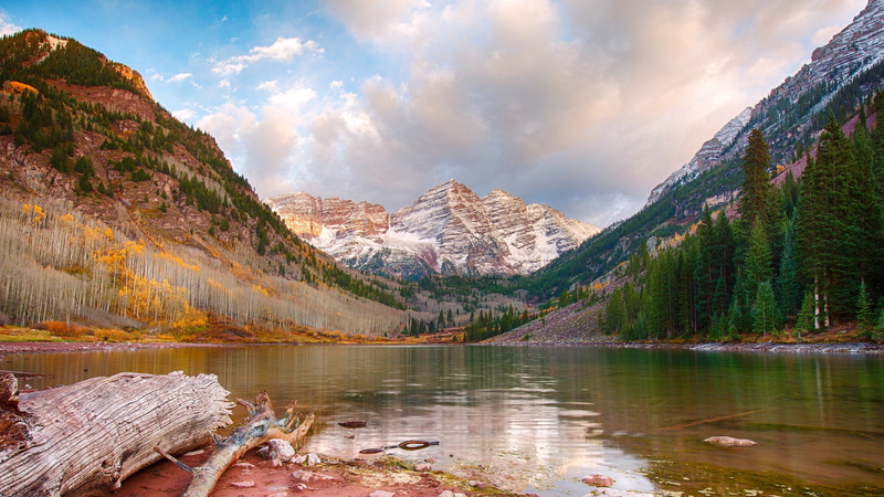 nature, landscape, Maroon Bells, flowers, reflection, mountain, 4K, Trees, closeup, rose, lake
