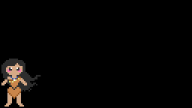 Walt Disney, Pocahontas, pixels, pixel art, simple background, 1080P, movies, minimalism