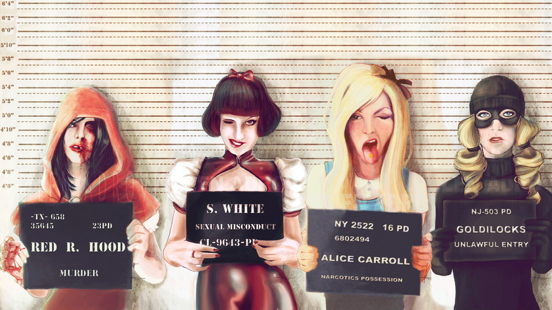 fantasy Art, artwork, Criminal, Alice In Wonderland, 1080P, Red Hood, Snow White