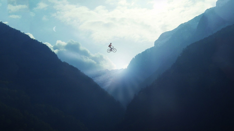 landscape, 1366x768, bike, mountain, photography, 720P