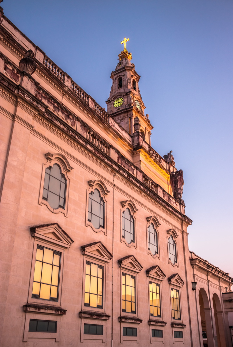 no people, nature, clock tower, 5K, monument, clear sky, outdoors, clock, the past, christ, catholic, tourism, fatima, hdr, religion, church, 6k, tower