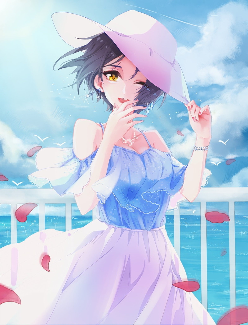 anime girls, anime, cleavage, Hayami Kanade, THE iDOLM@STER, THE iDOLM@STER: Cinderella Girls, 720P