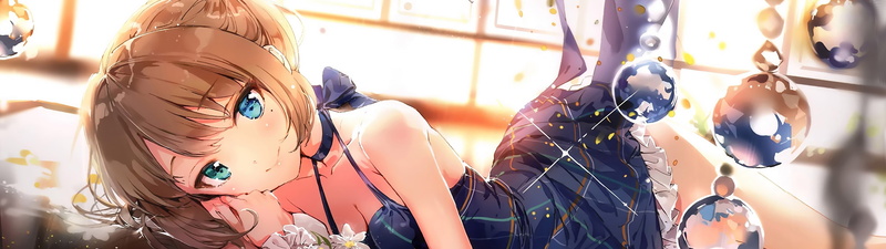 dress, Takagaki Kaede, blue dress, 4K, looking at viewer, heterochromia, THE iDOLM@STER: Cinderella Girls, anime girls