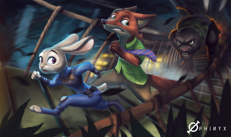 art, Disney, judy hopps, Nick Wild, 2K, Zootopia