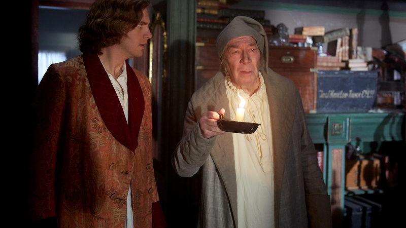 5k, Dan Stevens, Christopher Plummer, coat, gray, The Man Who Invented Christmas, wearing, man, hat, 5K