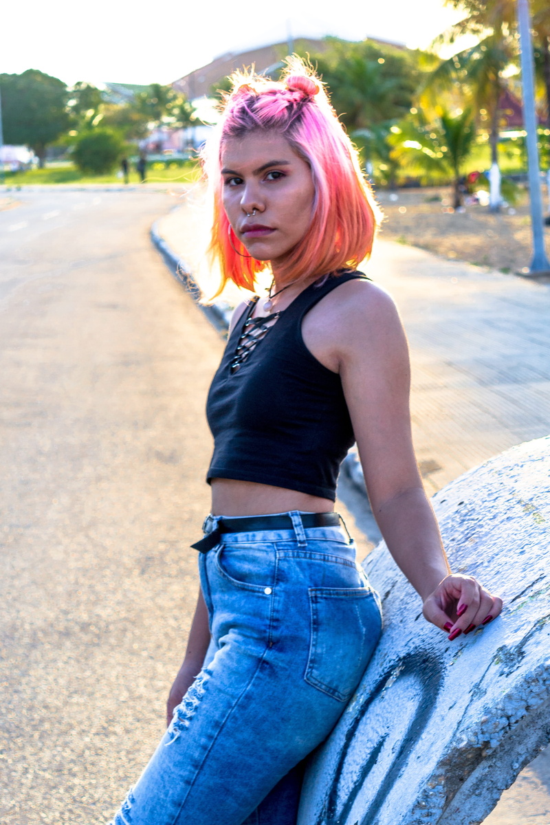 adult, hairstyle, girl, looking at camera, costume, one person, gala, smile, dyed hair, outdoors, young women, little, rosa, women, 4K, debutante, young