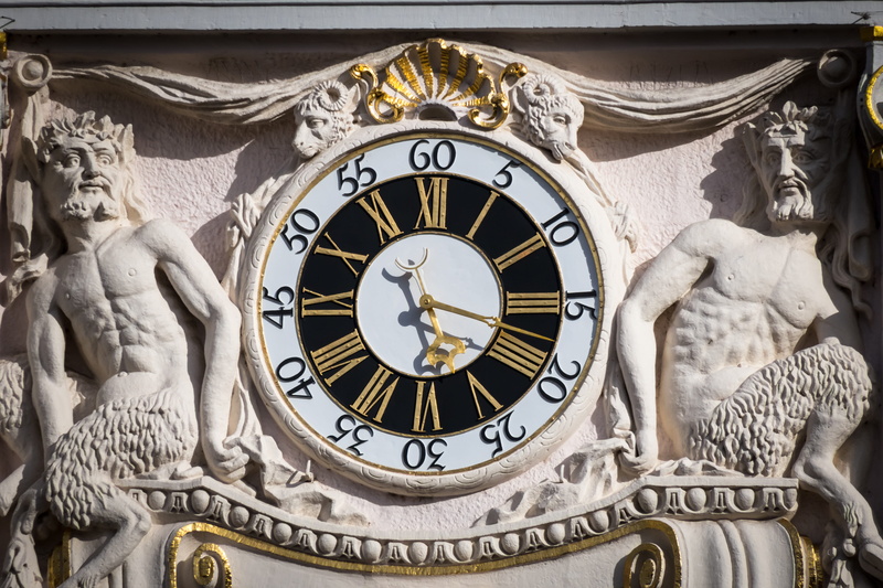 minute hand, baroque, craft, clock, time, art and craft, history, figure, sculpture, faunus, pointer, artwork, gold, low angle view, clock tower, roman
