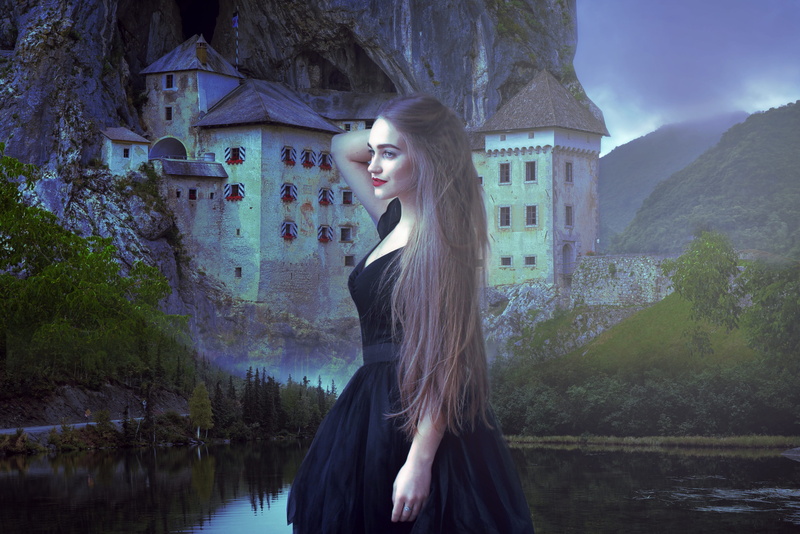 gothic, water, outdoors, young women, lifestyles, dramatic sky, fantasy, girl, river, female, dream, young, sky, beautiful woman, beauty, long hair, young adult