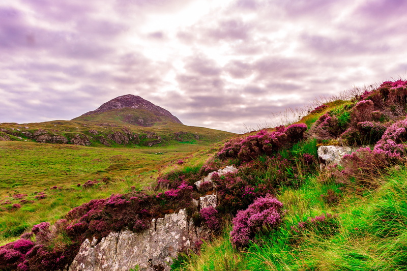 mountain, clouds, clustered, nature, dramatic sky, mood, grass, cloudy, irish, fantasy, rural Scene, scenics - nature, plant, land, meadow, non-urban scene