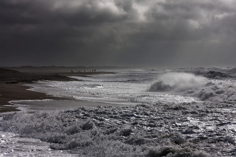 power, tranquil scene, 4K, north sea coast, sturmflut, power in nature, wave, scenics - nature, motion, outdoors, water, denmark, beauty in nature, sky