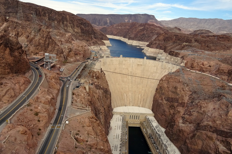 travel destinations, fuel and power generation, dam, Colorado, river, mountain, transportation, arizona, bridge, built structure, Hoover Dam, renewable energy