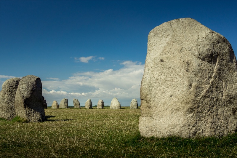 1080P, ancient civilization, outdoors, ystad, field, plant, tranquility, landscape, history, nature, stones, stone material, mythical, sweden, stonehenge