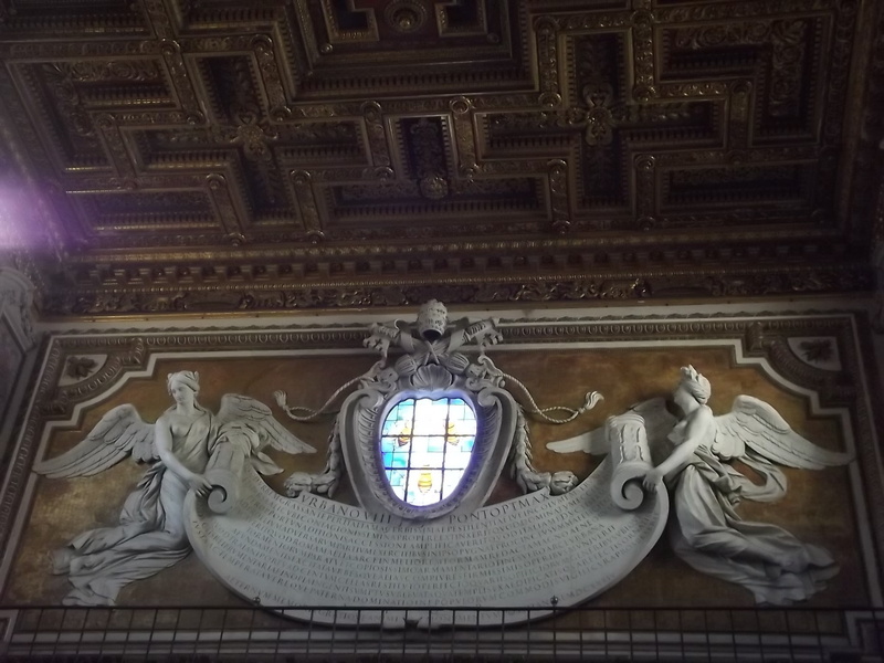 ceiling, sculpture, carving, female likeness, Italy, indoors, creativity, religion, built structure, the past, history, statue, architecture, building
