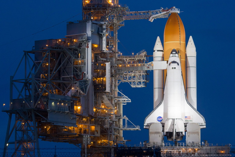 Atlantis, launch pad, NASA, Shuttle, lights, 1080P, spaceport