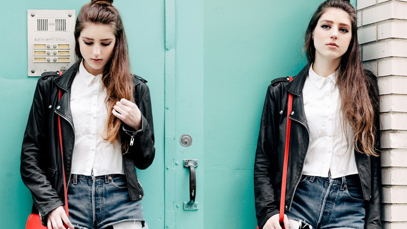 looking at camera, women, collage, 1080P, jacket, young adult, teenager, three quarter length, adolescence, casual clothing, portrait, front view, couple - relationship