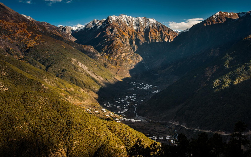 1080P, road, village, nature and landscapes, mountains, mighty, valley