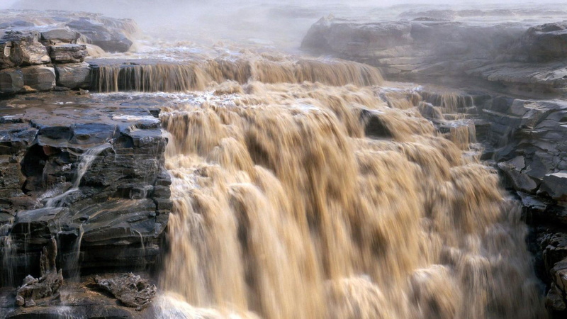 nature and landscapes, rocks, mist, 1080P, waterfall, mighty