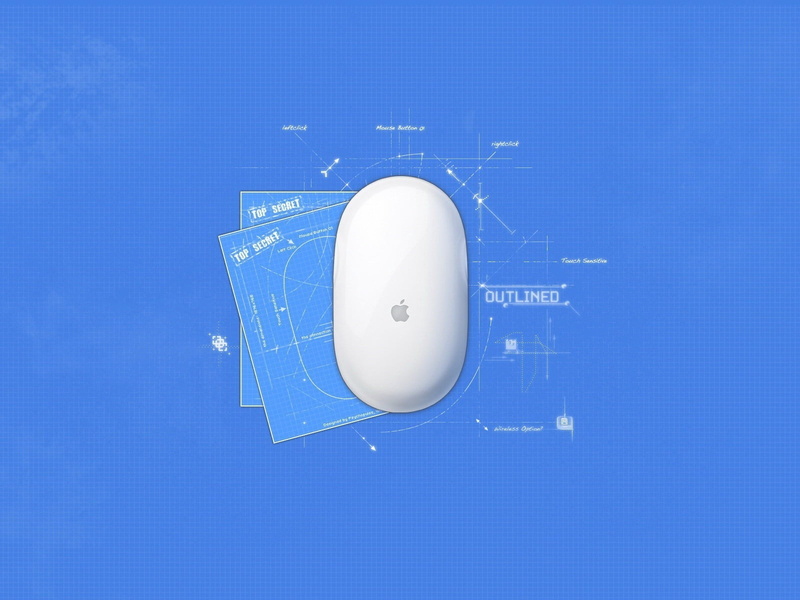 studio shot, computer network, copy space, connection, computer, close-up, blue, apple, magic, single Object, blue background, computer equipment, computer mouse