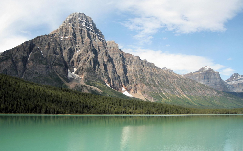 mighty, mountain, peaks, 1080P, 3d and abstract, peak, lake