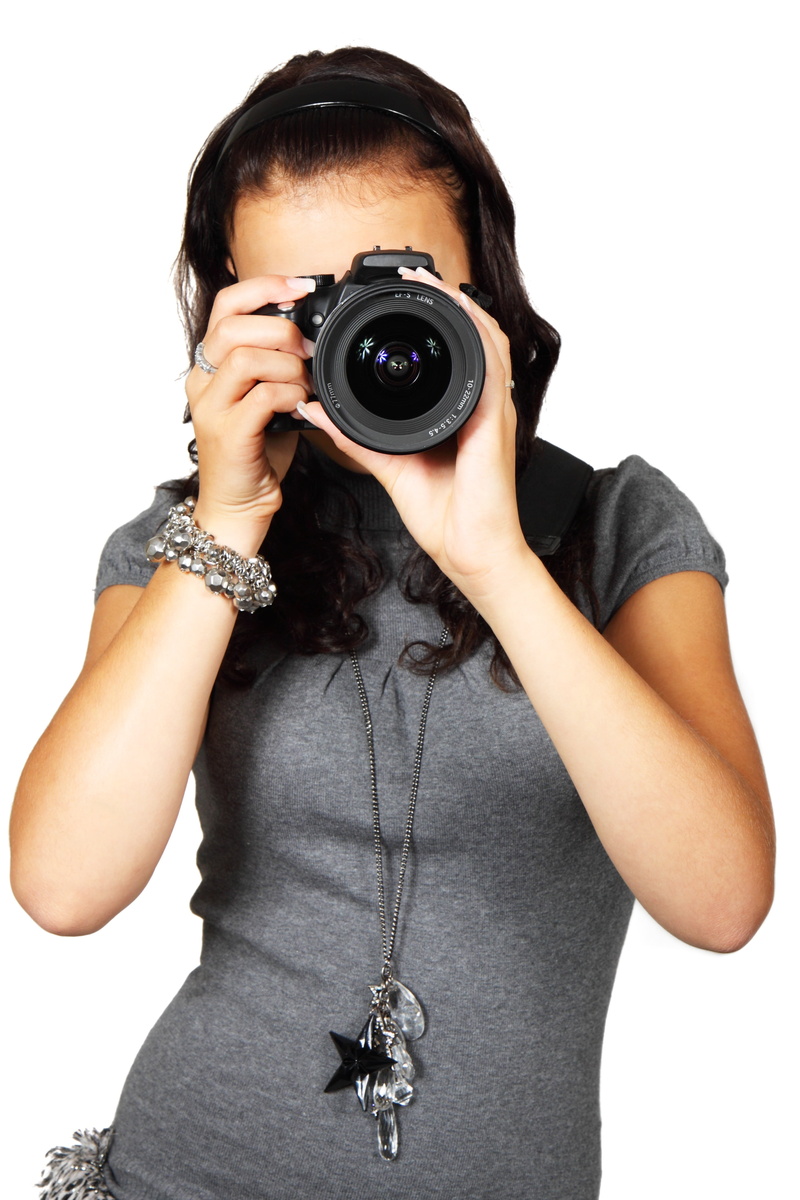 photographer, waist up, woman, technology, looking At Camera, holding, digital single-lens reflex camera, one Person, photo, digital camera, obscured face