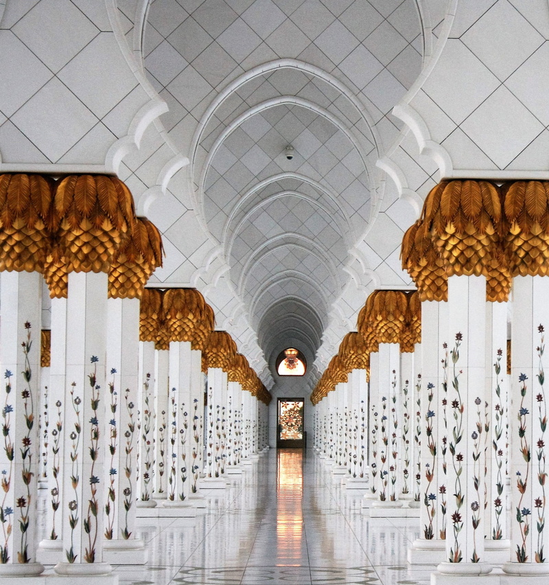 architecture, marble, symmetry, place of worship, arch, travel destinations, 1080P, history, one person, building, architectural column, tiles, architectural