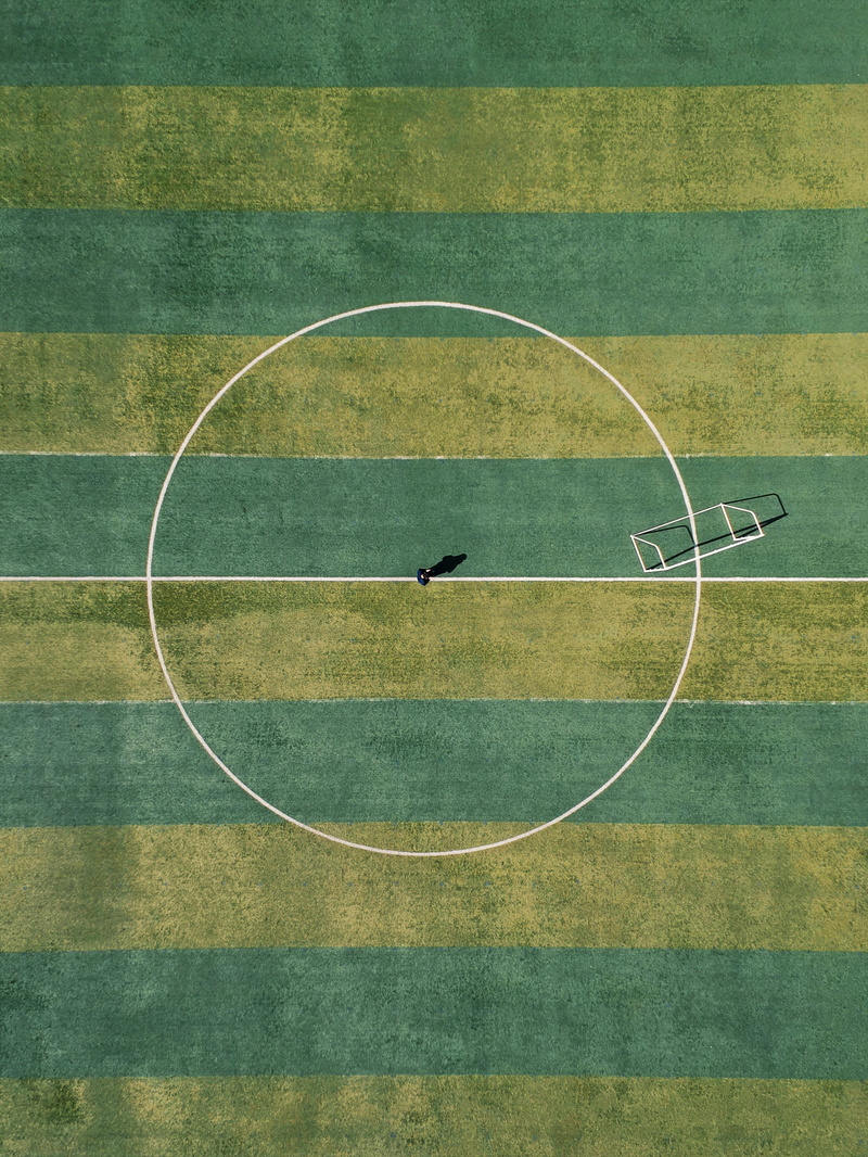 repetition, shadow, from abone, green color, standing, sports, architecture, pitch, field, aerial photography, daytime, plant, geen, green, geometric shape