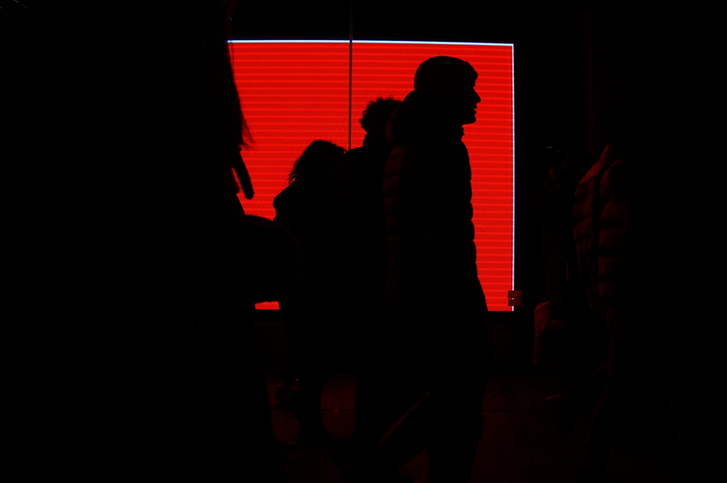 two people, architecture, stage, duel, indoors, domestic room, silhouette, adult, focus on shadow, mannequin, night, apparel, leisure activity, street