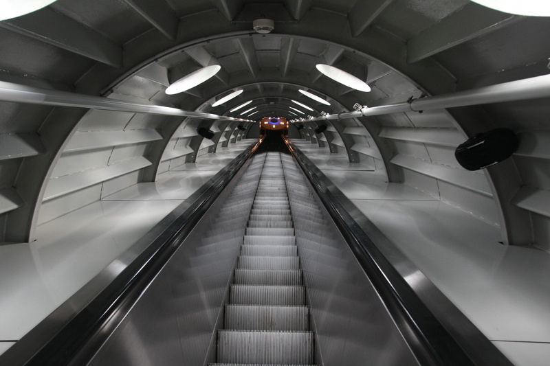 train, direction, convenience, the way forward, atomium, built structure, indoors, stairs, steps and staircases, city, concrete, transportation system