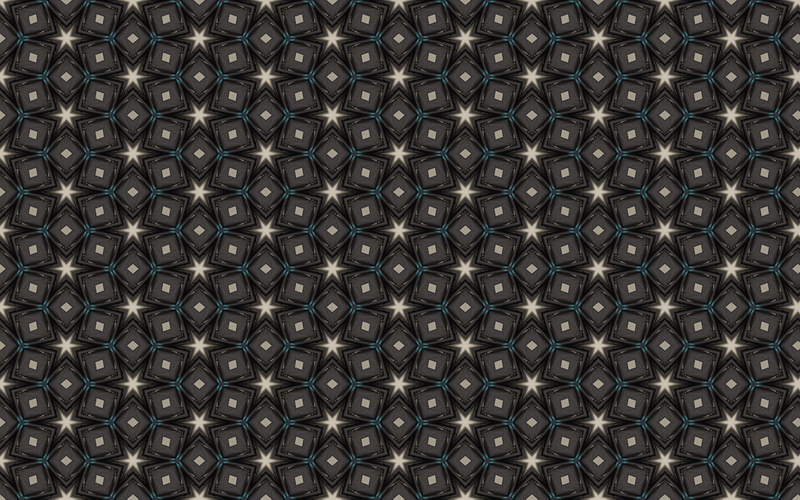stars, 4K, symmetrical, squares, pattern, rhombuses