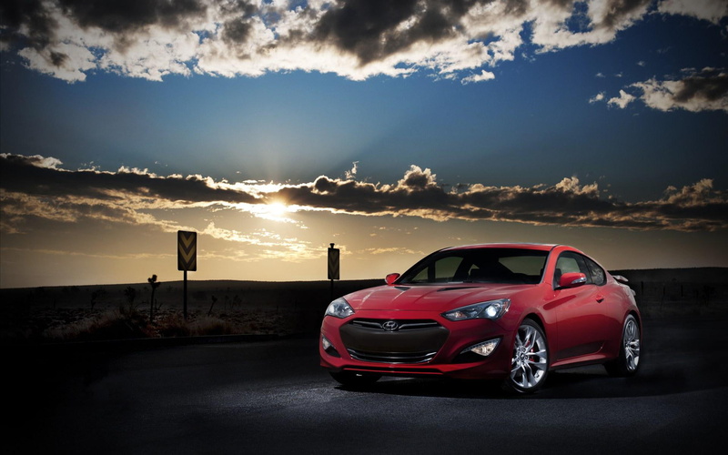 sedan, 2013, cars, genesis, hyundai, coupe, red, 1080P