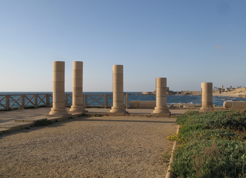 sky, built structure, sand, history, tourism, copy space, holy land, no people, antique, sea, land, israel, herzelia, historical, beauty in nature, beach
