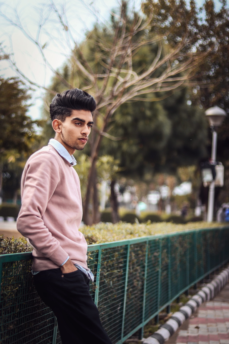 looking away, sony, zara, standing, brand, landscape, nikon, clothing, bokeh, model, boss, focus on foreground, tree, lifestyles, chandigarh university