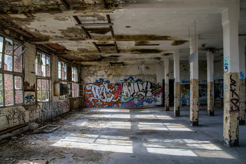 continental, ceiling, old factory, indoors, old, leave, abandoned, lapsed, dirty, architectural column, wall - building feature, history, limmer, inside