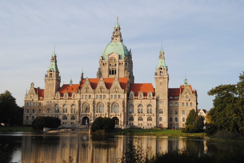 river, architecture, europe, Hanover, waterfront, building exterior, maschpark, cloud - sky, government, travel, the past, tree, travel Locations, built Structure
