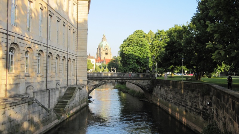government, outdoors, built structure, tree, bridge, famous Place, hanover, europe, architecture, building exterior, plant, cathedral, waterfront, no people