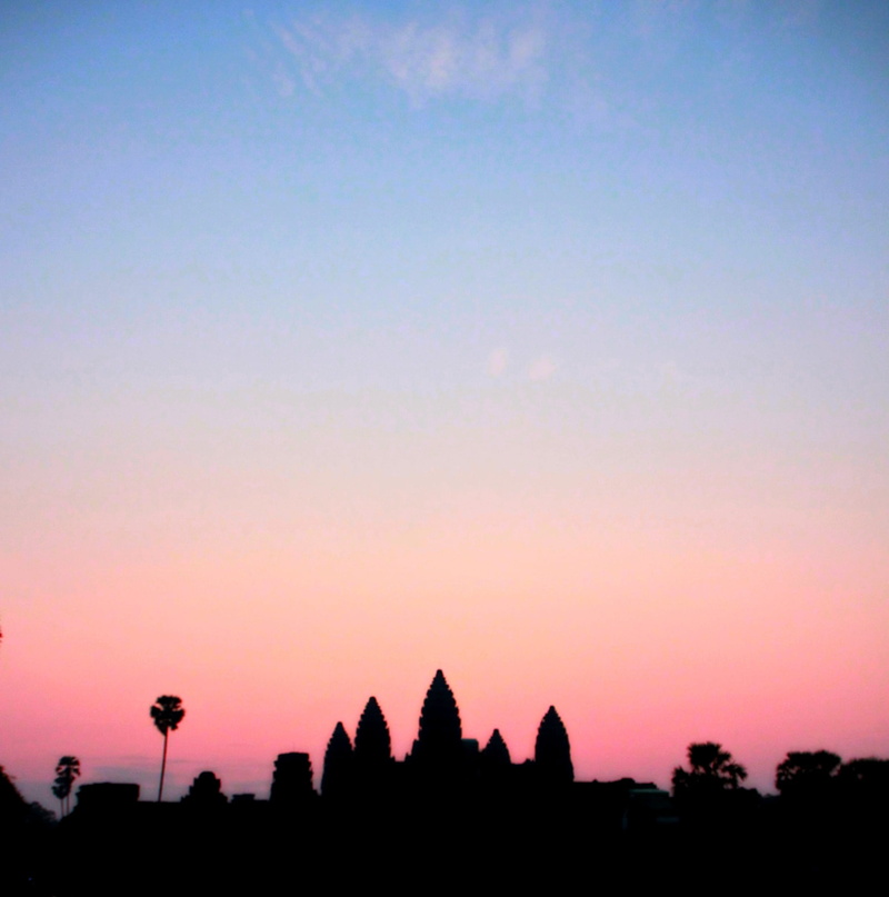1080P, blue, building, beauty in nature, architecture, tranquil scene, krong siem reap, cambodia, tranquility, angkor wat, copy space, silhouette, clear sky