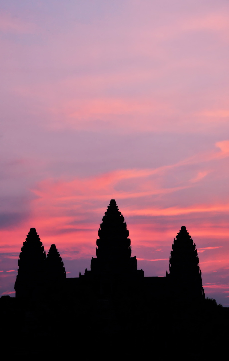 travel, beauty in nature, temple, angkor, tranquil scene, 4K, seetheworld, no people, religion, cloud - sky, orange color, spirituality, place of worship
