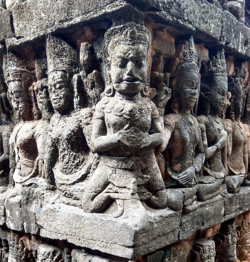 spirituality, no people, architecture, craft, human representation, statue, cambodia, building, ancient, carving - craft product, representation, built structure
