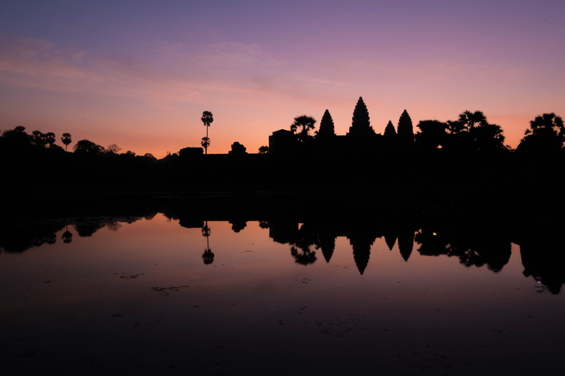 silhouette, cambodia, no people, sunrise, tree, kambodia, 5K, lake, angkor, architecture, place of worship, scenics - nature, outdoors, water, nature