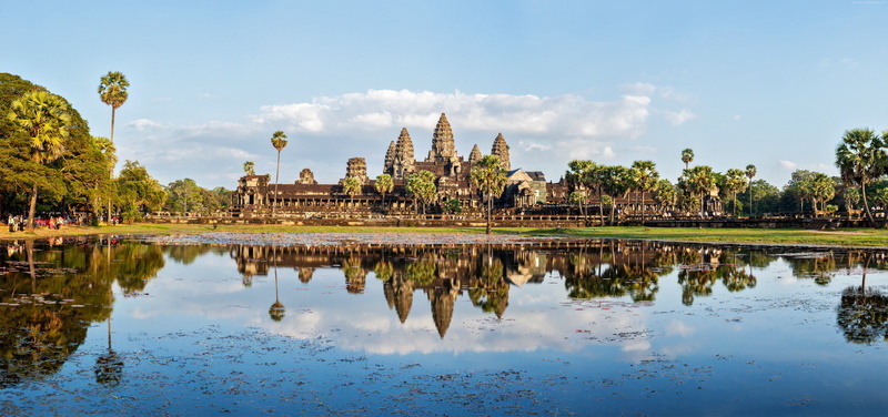 lake, Cambodia, 5K, 5K, architecture, trees