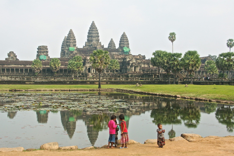 khmer, travel, the past, real people, unesco world heritage, lifestyles, women, Temple, travel destinations, history, angkor wat, reflection, full length