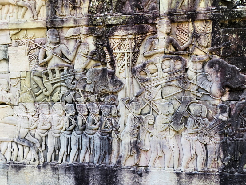 wall sculptures, religion, belief, outdoors, art and craft, travel, angkor, archaeology, craft, day, history, bayon, ruins, creativity, carving, no people