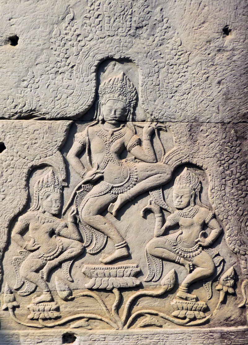 Angkor, Bayon, craft, art and craft, architecture, wall - building feature, history, building, Dancers, creativity, archaeology, bayon, the past, spirituality