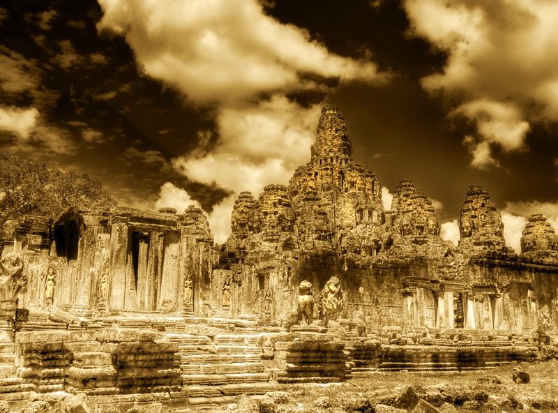 architectural column, ancient, 2K, cambodia, cloud - sky, concrete, structures, building, Angkor Thom, ancient civilization, thom, nature, belief, Vintage